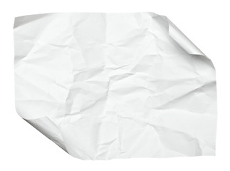 white crumpled  paper with curled edge