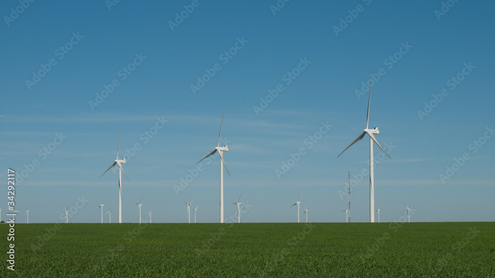 Wall mural Wind turbines farm