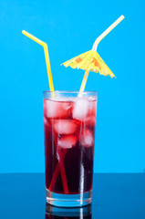cocktail  with cherry closeup