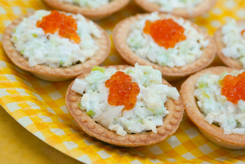 Tartlet with red caviar