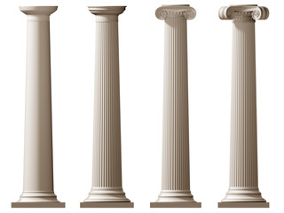 Roman Doric and Ionic columns - obrazy, fototapety, plakaty