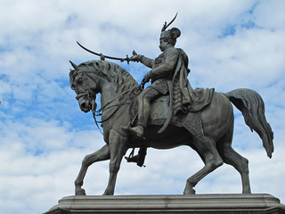 Statue of count Josip Jelaèiæ on main square in Zagreb, Croatia