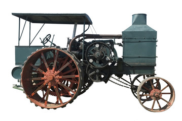 Obraz premium oil pull tractor ran on kerosene, isolated