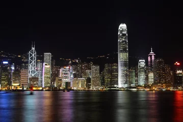 Fotobehang Night scene of Hong Kong © leungchopan