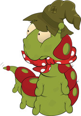 Kind worm. Cartoon