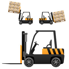 Forklift loader with boxes