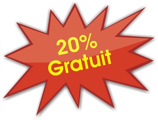&eacute;tiquette 20% gratuit