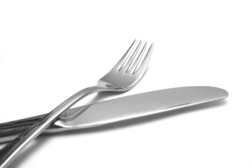 Cutlery on white background