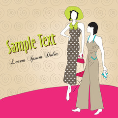 Elegant vintage fashion ladies