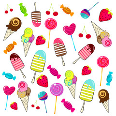 Cute retro candies background