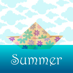 Cute summer paper ship
