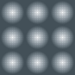 Dotted grid with spherical shapes. The tile can be endlessly combined in all directions. Illustrated pattern.