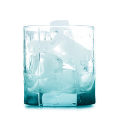 Empty glass with ice