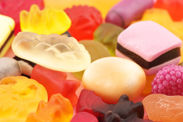 Assorted candy close-up