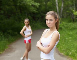 Fototapeta premium Young woman doing sport outdoors