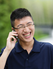 man talking on cell phone
