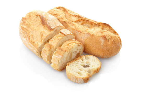 Loaf of bread isolated on white, clipping path included