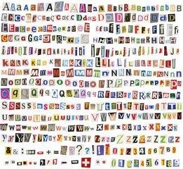 Stickers pour porte Journaux Alphabet de journal