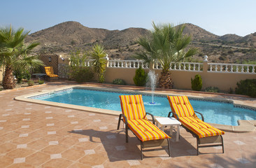 Typical Spanish Swimming pool, Andalusia, Spain