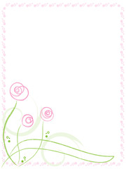 Greeting card with abstract flower pattern