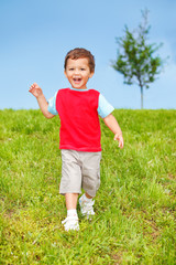 Exciting kid running