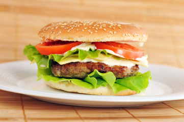 hamburger with cutlet