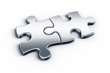Fototapeta premium Metal puzzle pieces