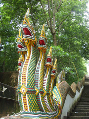 Naga staircase at Doi Wao Buddhist temple, Mae Sai, Thailand