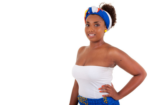 Beautiful african teenage girl wearing traditional clothes.