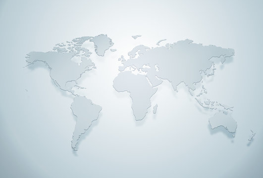 Blue world map silhouette