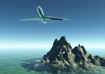 Naklejka premium Aereo mare vacanze viaggi