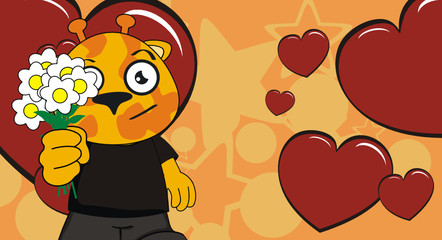 giraffe kid cartoon background10