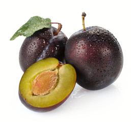 plum and a half and leaves