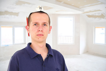 Obraz premium Young serious worker