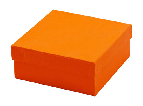 Orange Box On White Background