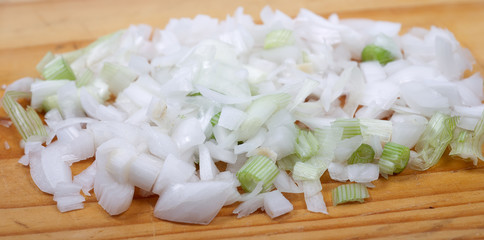 Fototapeta na wymiar diced green onions