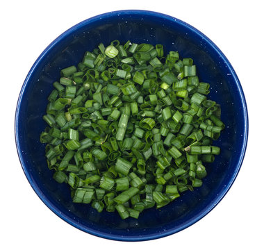 diced green onions in bowl