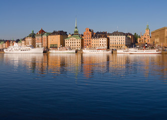 Naklejka premium Stockholm Old Town waterfront.