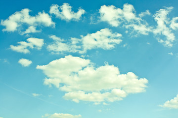 White clouds in blue sky
