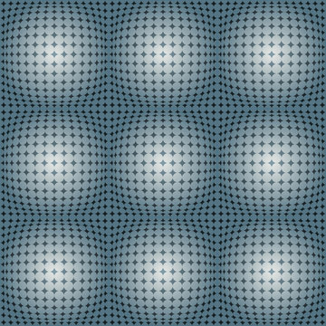 Dotted grid with spherical shapes. The tile can be endlessly combined in all directions. Illustrated pattern.