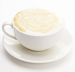 cappuccino in a cup isolated on white