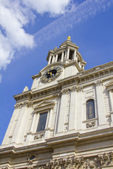 Fototapeta na wymiar Clock tower in St Pauls Cathedral, London, England