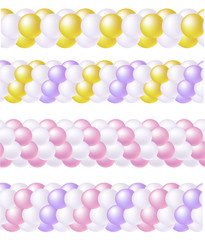 Garland of balloons. Seamless border for decoration.