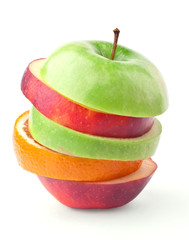 Layers of apples and oranges