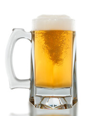 Beer glass on a white background. With Clipping Pat