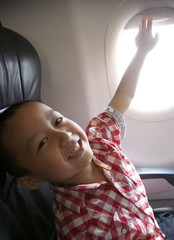 Boy in an airplane