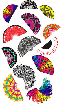 Set of  hand fans