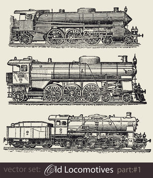 vector set: old locomotives #part1