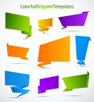 Colorful origami vector templates