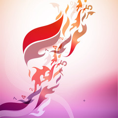 abstract motion graphic background - flames